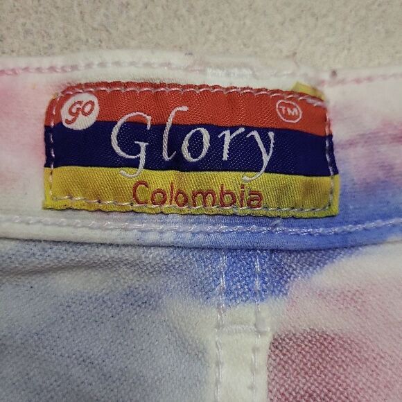 ‎Rainbow Denim Shorts, Distressed, Raw Hem Size 1 Glory Colombia - Picture 6 of 7